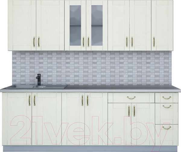 Изображение товара Кухонный гарнитур Интерлиния Мила Крафт 2.3Б (дуб снежный)