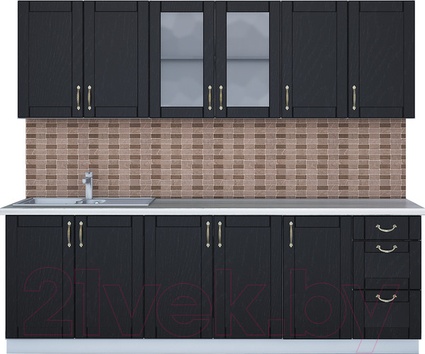 Изображение товара Кухонный гарнитур Интерлиния Мила Крафт 2.4А (дуб английский)