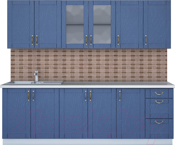 Изображение товара Кухонный гарнитур Интерлиния Мила Крафт 2.4А (дуб лазурный)