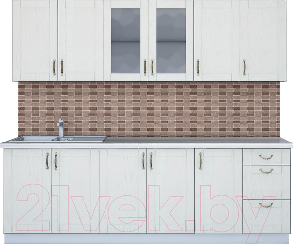 Изображение товара Кухонный гарнитур Интерлиния Мила Крафт 2.4А (дуб полярный)