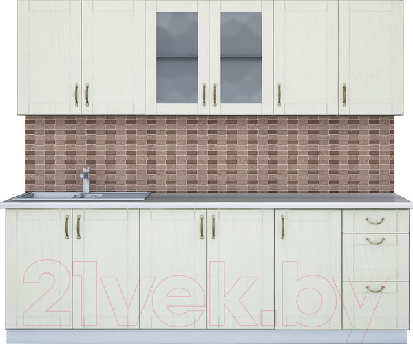 Изображение товара Кухонный гарнитур Интерлиния Мила Крафт 2.4А (дуб снежный)
