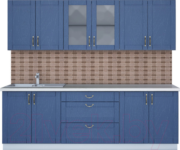 Изображение товара Кухонный гарнитур Интерлиния Мила Крафт 2.4Б (дуб лазурный)
