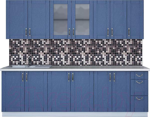Изображение товара Кухонный гарнитур Интерлиния Мила Крафт 2.5А (дуб лазурный)