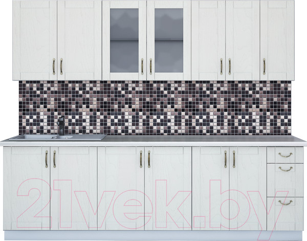 Изображение товара Кухонный гарнитур Интерлиния Мила Крафт 2.5А (дуб полярный)