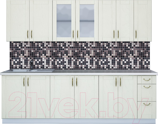 Изображение товара Кухонный гарнитур Интерлиния Мила Крафт 2.5А (дуб снежный)