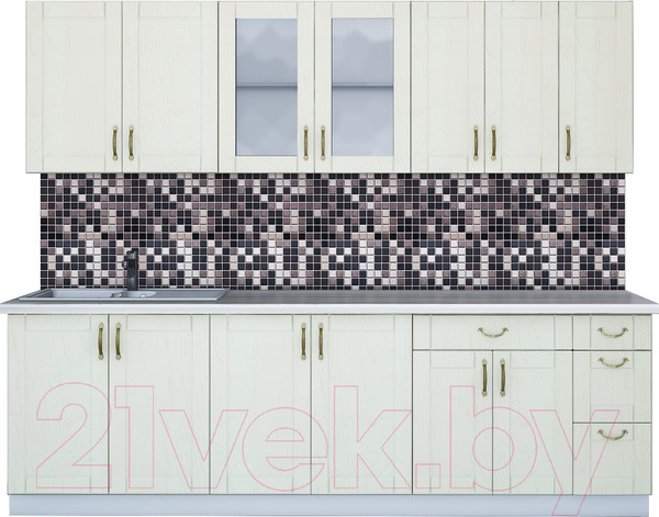 Изображение товара Кухонный гарнитур Интерлиния Мила Крафт 2.5Б (дуб снежный)