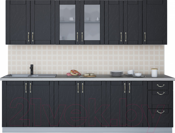 Изображение товара Кухонный гарнитур Интерлиния Мила Крафт 2.6А (дуб английский)