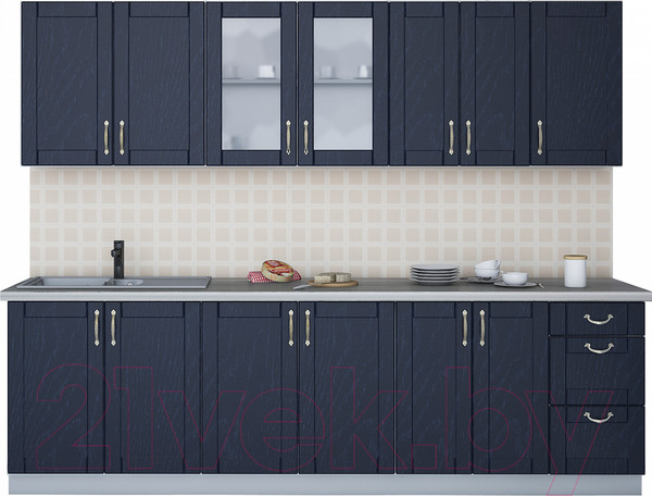 Изображение товара Кухонный гарнитур Интерлиния Мила Крафт 2.6А (дуб королевский)