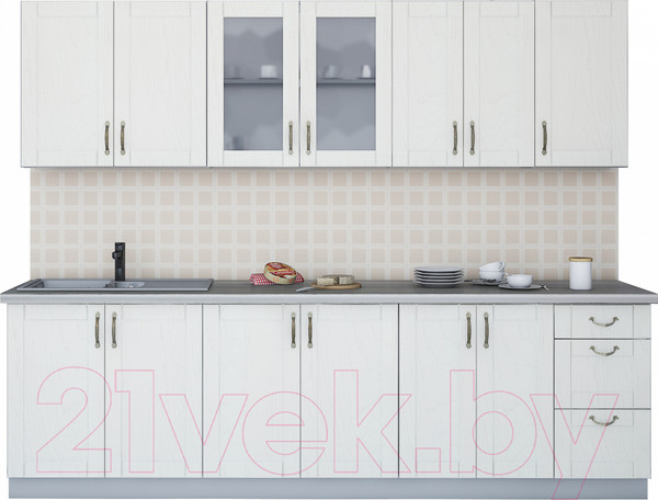 Изображение товара Кухонный гарнитур Интерлиния Мила Крафт 2.6А (дуб полярный)