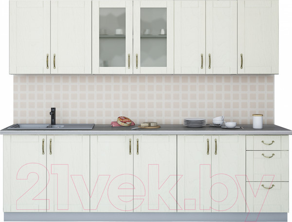 Изображение товара Кухонный гарнитур Интерлиния Мила Крафт 2.6А (дуб снежный)