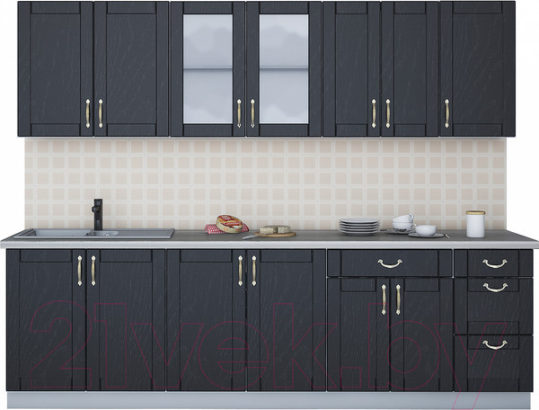 Изображение товара Кухонный гарнитур Интерлиния Мила Крафт 2.6Б (дуб английский)