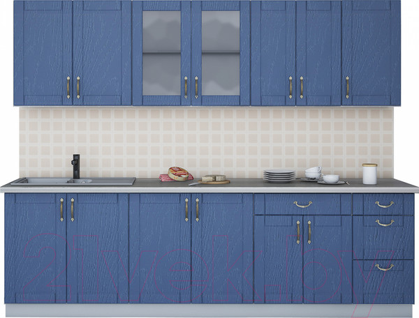 Изображение товара Кухонный гарнитур Интерлиния Мила Крафт 2.6Б (дуб лазурный)