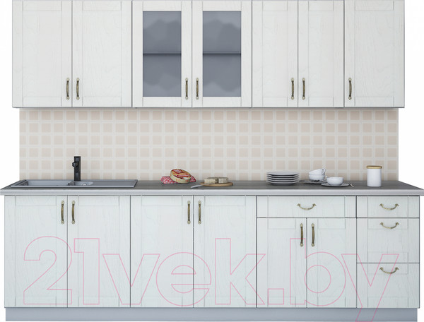 Изображение товара Кухонный гарнитур Интерлиния Мила Крафт 2.6Б (дуб полярный)