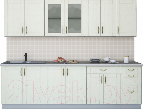 Изображение товара Кухонный гарнитур Интерлиния Мила Крафт 2.6Б (дуб снежный)