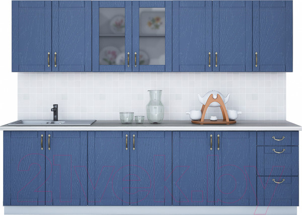 Изображение товара Кухонный гарнитур Интерлиния Мила Крафт 2.8А (дуб лазурный)