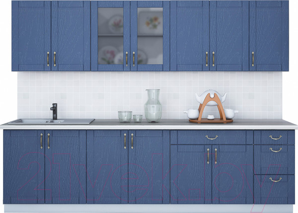 Изображение товара Кухонный гарнитур Интерлиния Мила Крафт 2.8Б (дуб лазурный)