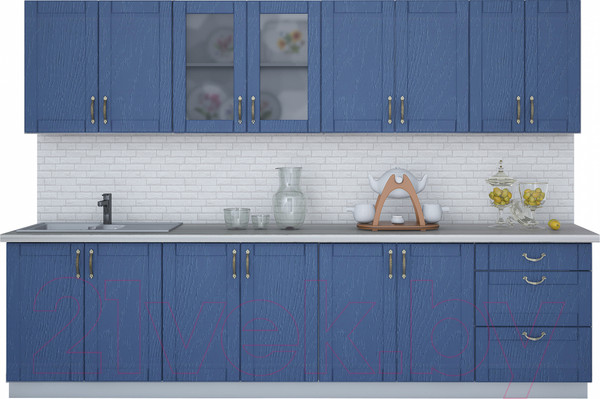 Изображение товара Кухонный гарнитур Интерлиния Мила Крафт 3.0А (дуб лазурный)