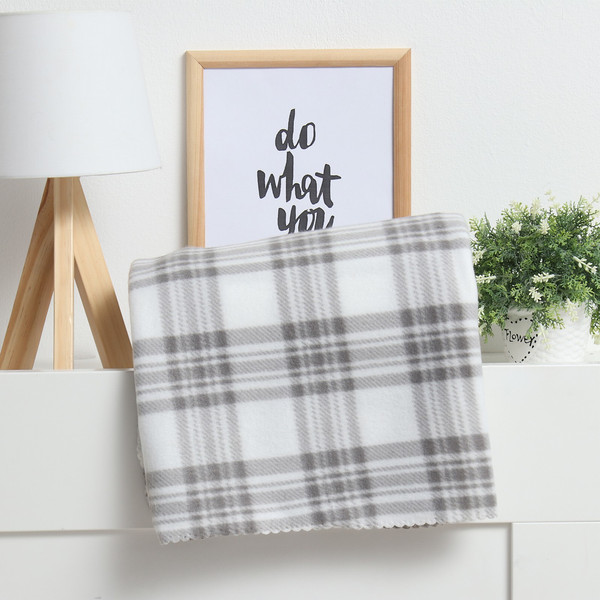 Изображение товара Плед Экономь и я Клетка / 9849870 (150x200, черный/белый)