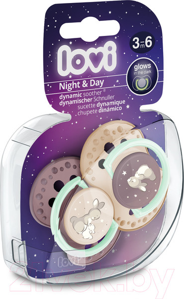 Изображение товара Набор пустышек Lovi Night & Day 3-6 мес. / 22/914girl (2шт)