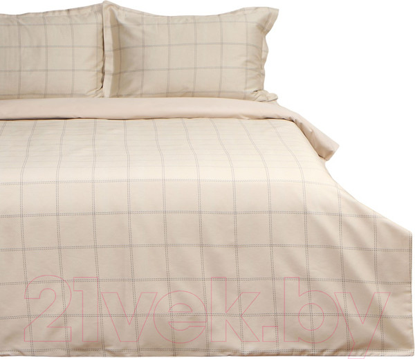 Изображение товара Комплект постельного белья Этель Cage Евро / 10060125 (бежевый)