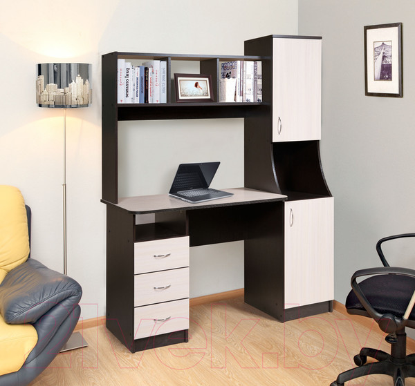 Изображение товара Письменный стол Мебель-Класс Партнер Правый (венге/ясень шимо светлый)