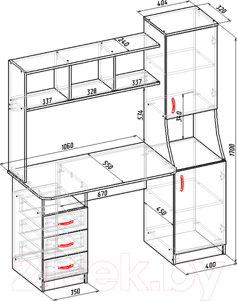 Изображение товара Письменный стол Мебель-Класс Партнер Левый (венге/ясень шимо светлый)