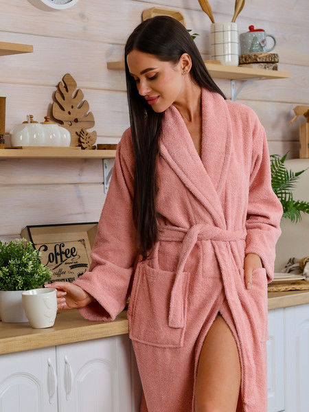 Изображение товара Халат Minteks Махровый ТВ04-6 (р.46, терракотовый)