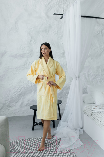 Изображение товара Халат Minteks Махровый ТВ04-7 (р.46, желтый)
