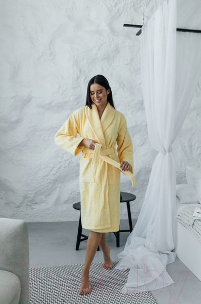 Изображение товара Халат Minteks Махровый ТВ04-7 (р.46, желтый)