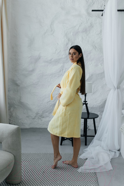 Изображение товара Халат Minteks Махровый ТВ04-7 (р.46, желтый)