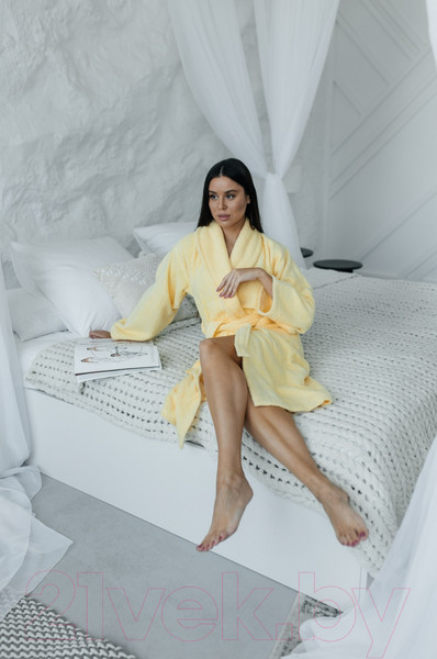 Изображение товара Халат Minteks Махровый ТВ04-7 (р.46, желтый)