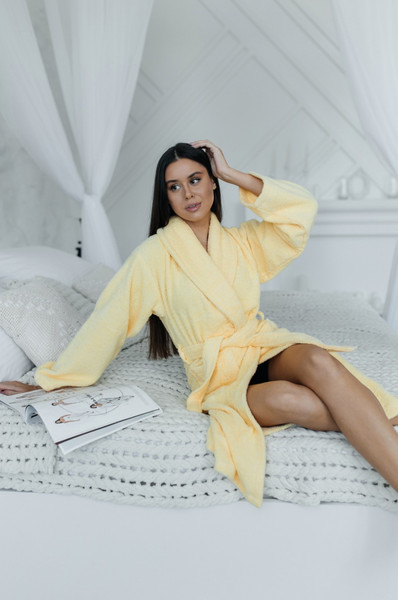 Изображение товара Халат Minteks Махровый ТВ04-7 (р.50, желтый)