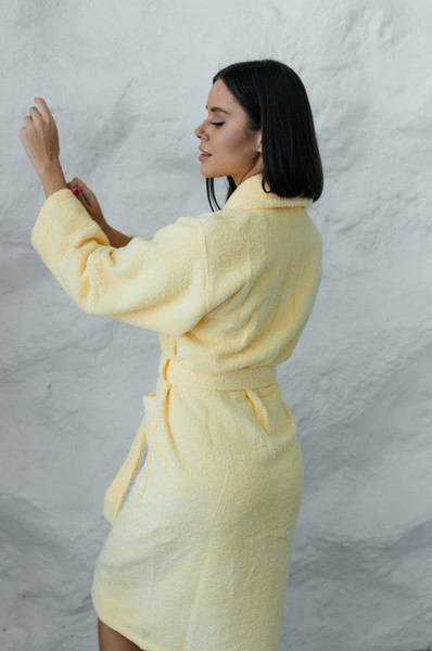 Изображение товара Халат Minteks Махровый ТВ04-7 (р.50, желтый)