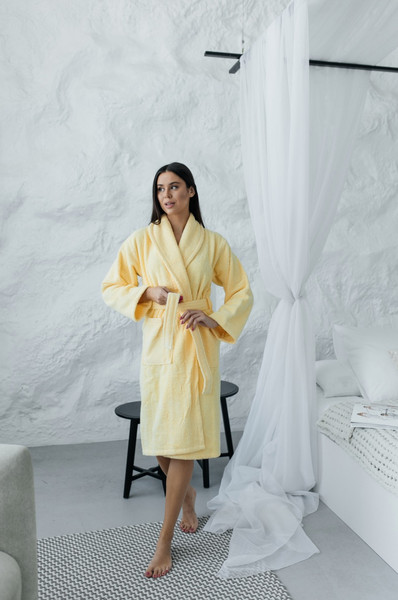 Изображение товара Халат Minteks Махровый ТВ04-7 (р.50, желтый)