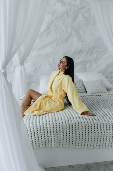 Изображение товара Халат Minteks Махровый ТВ04-7 (р.50, желтый)