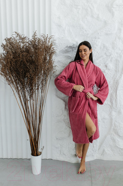 Изображение товара Халат Minteks Махровый ТВ04-11 (р.46, малиновый)