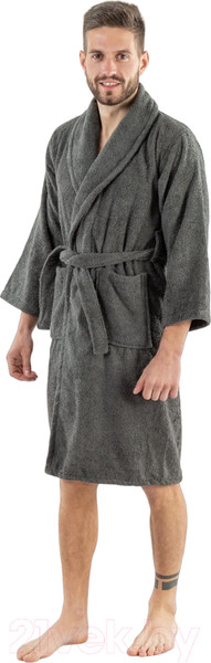 Изображение товара Халат Minteks Махровый ТВ03-5 (р.46, графит)