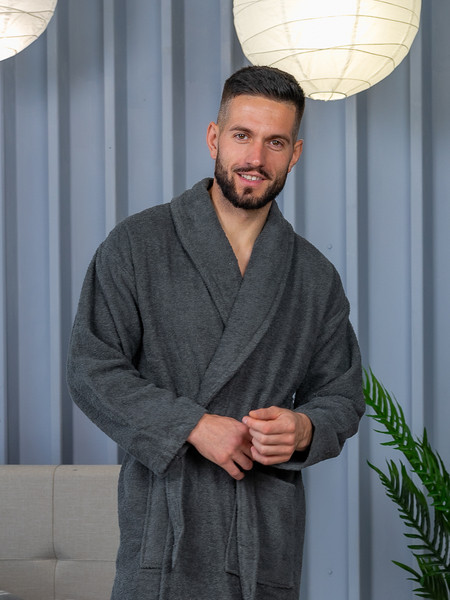 Изображение товара Халат Minteks Махровый ТВ03-5 (р.46, графит)