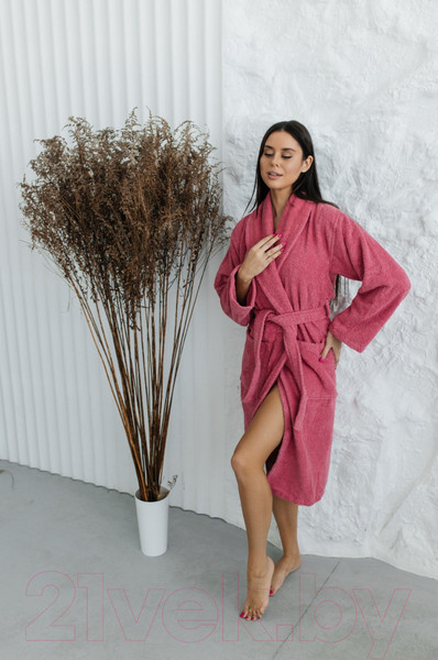 Изображение товара Халат Minteks Махровый ТВ04-11 (р.48, малиновый)