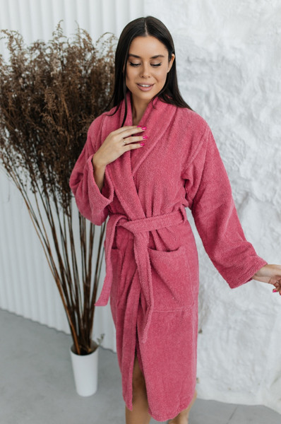 Изображение товара Халат Minteks Махровый ТВ04-11 (р.50, малиновый)