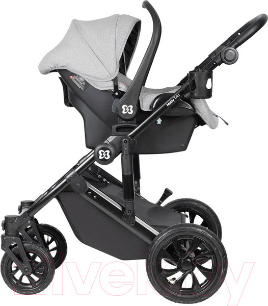 Изображение товара Детская универсальная коляска Farfello Molly Trio 3 в 1 (Light Grey)