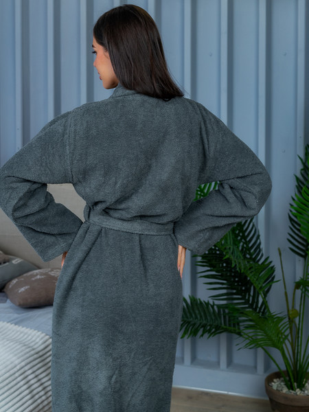 Изображение товара Халат Minteks Махровый ТВ03-5 (р.50, графит)