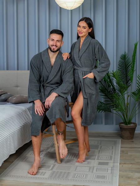 Изображение товара Халат Minteks Махровый ТВ03-5 (р.50, графит)