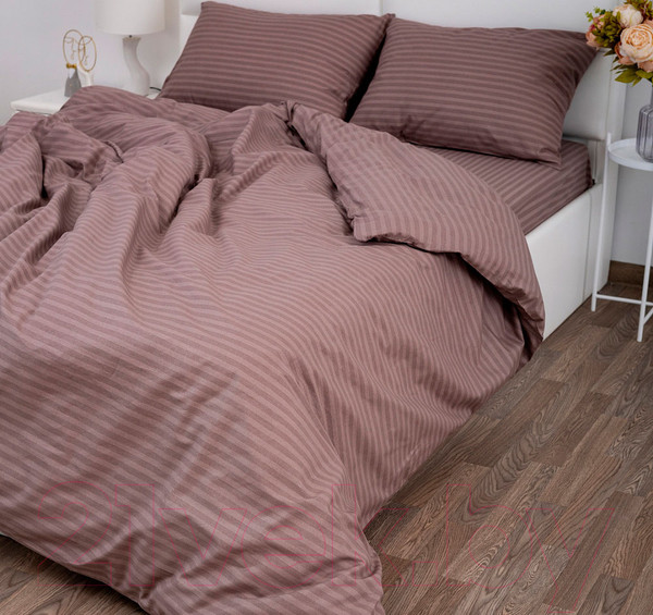 Изображение товара Пододеяльник Milanika Какао 1.5сп (поплин/страйп)