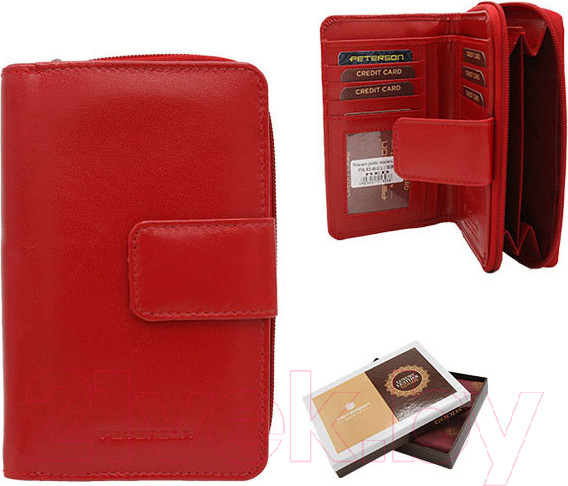 Изображение товара Портмоне Peterson 4U Cavaldi / PTN RD-48-GCL (красный)