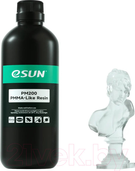 Изображение товара Фотополимерная смола для 3D-принтера eSUN eResin-PMMA Like Resin PM200 / т0034855 (500г, прозрачный)