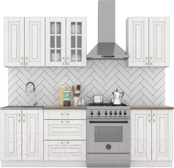 Изображение товара Кухонный гарнитур Интермебель Бостон-4 1.8 (акация белая/дуб вотан)