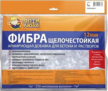 Изображение товара Фибра для бетона Оптилюкс Щелочестойкая (1кг)