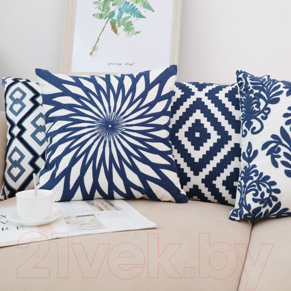 Изображение товара Чехол на подушку Swed house Mildrun 34.35.3058 (50x50, синий/белый)