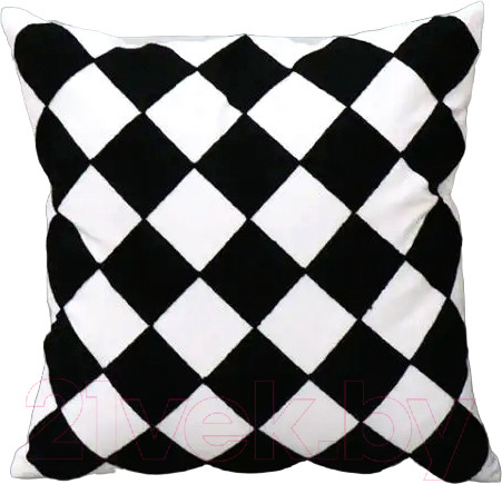 Изображение товара Чехол на подушку Swed house Fjallviol 34.35.2630 (50x50, белый/черный)